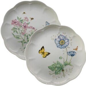 Lenox Butterfly Meadow 9" Dessert Plates EUC - set of 2